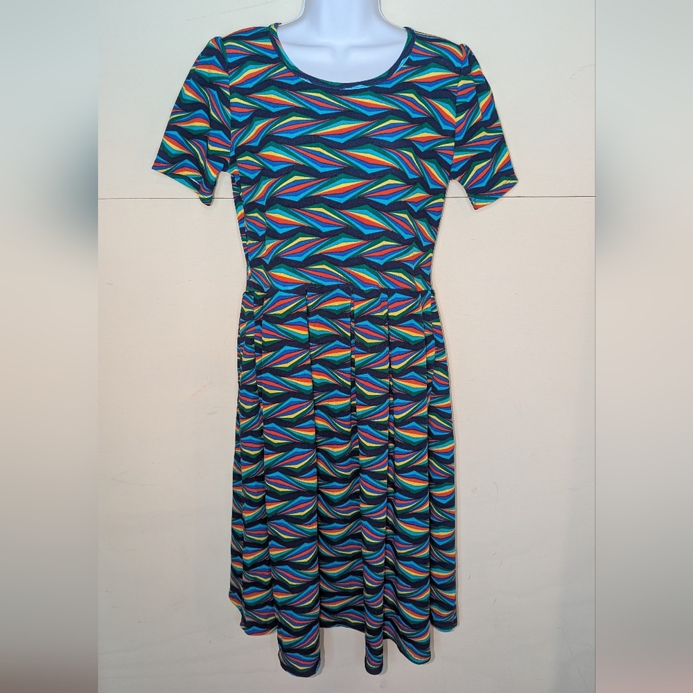 LuLaRoe Rainbow Prism Short Sleeve Dress